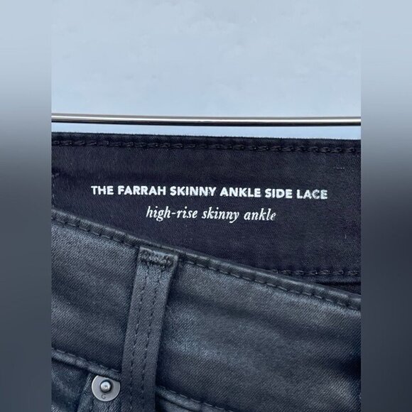 A.G. Adriano Goldshmied Farrah Black skinny Ankle Side Lace leather Jeans 28 R - Picture 7 of 16